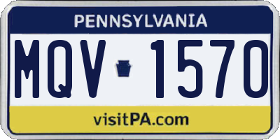 PA license plate MQV1570