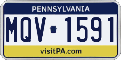 PA license plate MQV1591