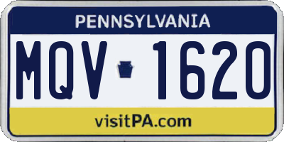 PA license plate MQV1620