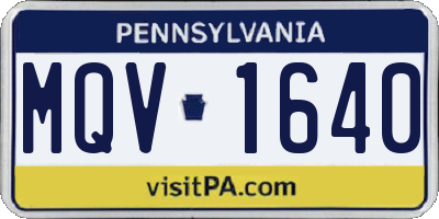 PA license plate MQV1640