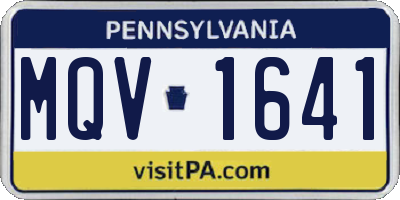 PA license plate MQV1641
