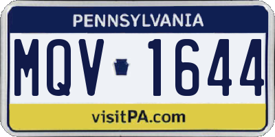 PA license plate MQV1644