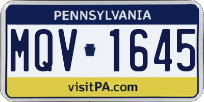 PA license plate MQV1645