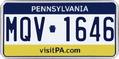 PA license plate MQV1646