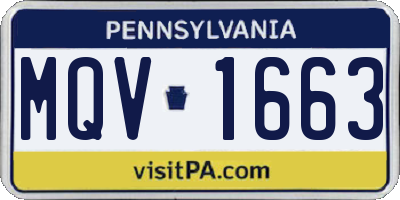 PA license plate MQV1663