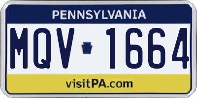 PA license plate MQV1664