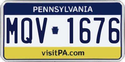 PA license plate MQV1676