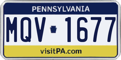 PA license plate MQV1677