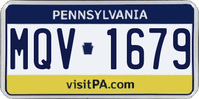 PA license plate MQV1679