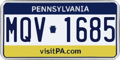 PA license plate MQV1685