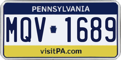 PA license plate MQV1689