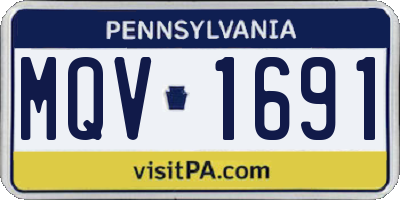 PA license plate MQV1691