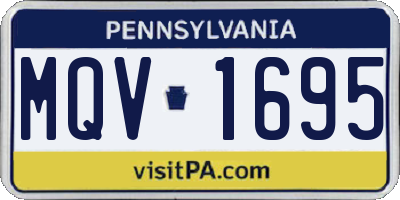 PA license plate MQV1695
