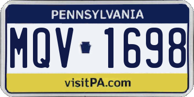 PA license plate MQV1698