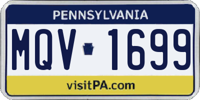 PA license plate MQV1699
