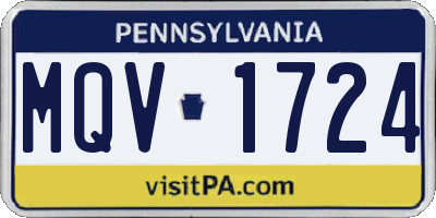 PA license plate MQV1724