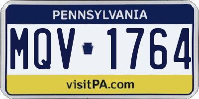 PA license plate MQV1764