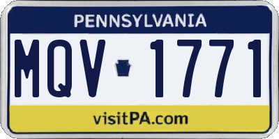 PA license plate MQV1771