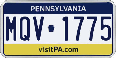 PA license plate MQV1775