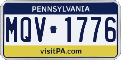 PA license plate MQV1776