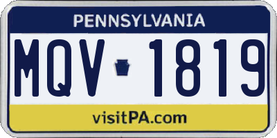 PA license plate MQV1819