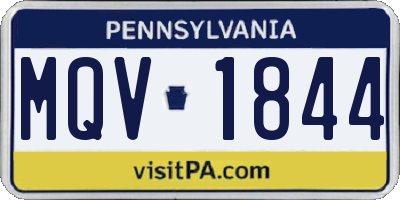 PA license plate MQV1844
