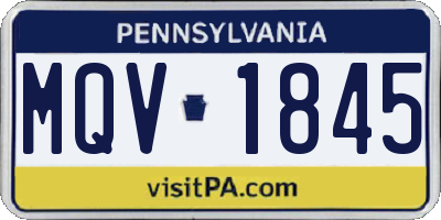 PA license plate MQV1845