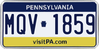 PA license plate MQV1859