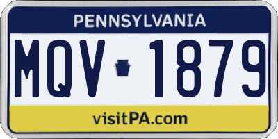 PA license plate MQV1879