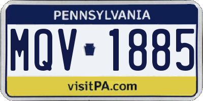 PA license plate MQV1885