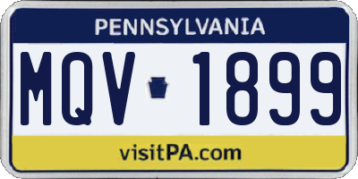 PA license plate MQV1899