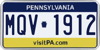 PA license plate MQV1912