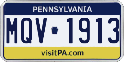 PA license plate MQV1913