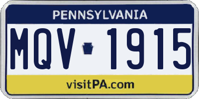 PA license plate MQV1915