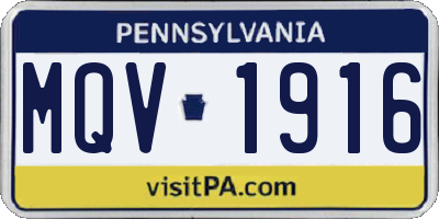 PA license plate MQV1916