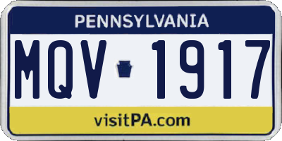 PA license plate MQV1917