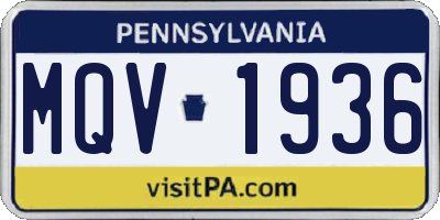 PA license plate MQV1936