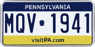PA license plate MQV1941