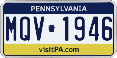 PA license plate MQV1946