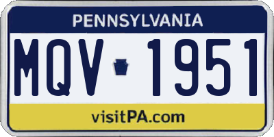 PA license plate MQV1951