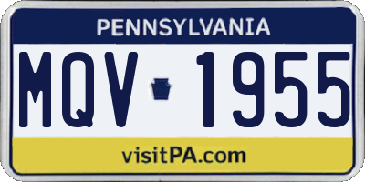PA license plate MQV1955