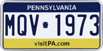 PA license plate MQV1973