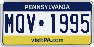 PA license plate MQV1995