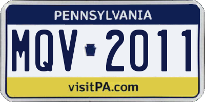 PA license plate MQV2011