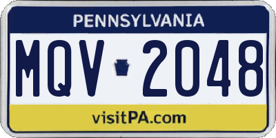 PA license plate MQV2048