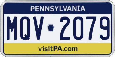 PA license plate MQV2079