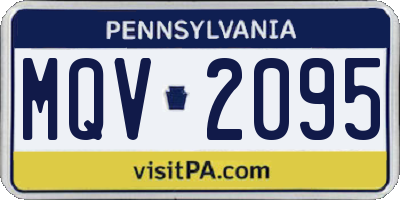 PA license plate MQV2095