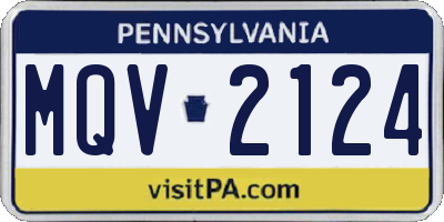 PA license plate MQV2124