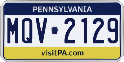 PA license plate MQV2129