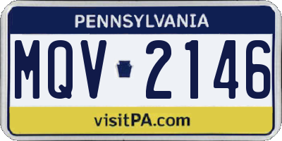 PA license plate MQV2146